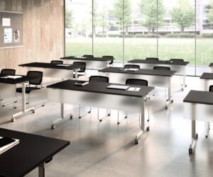 Black and White Classroom with Silver and Gray Accents