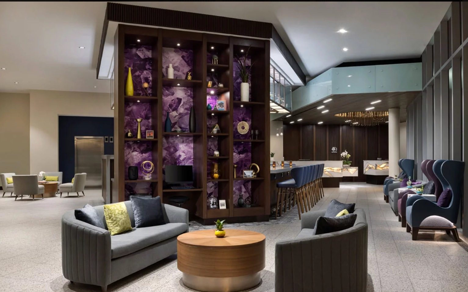 Beautifully designed hotel lobby with customised furniture
